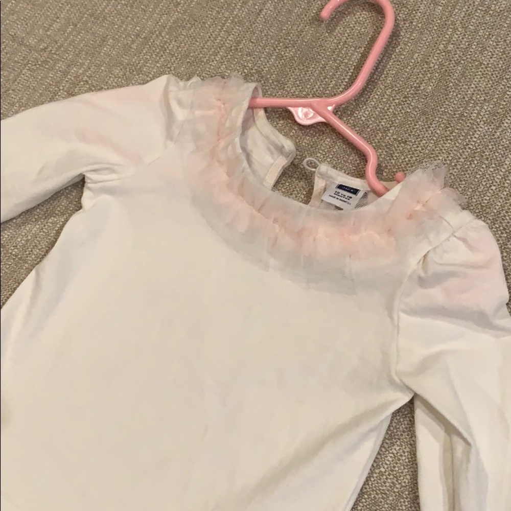 Janie and Jack long sleeve with pink ruffle
